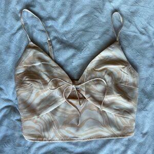 Abercrombie & fitch peach & cream colored tank top XS